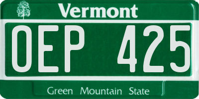 VT license plate OEP425