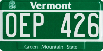 VT license plate OEP426