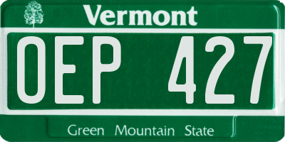 VT license plate OEP427