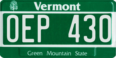 VT license plate OEP430