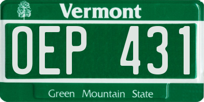VT license plate OEP431