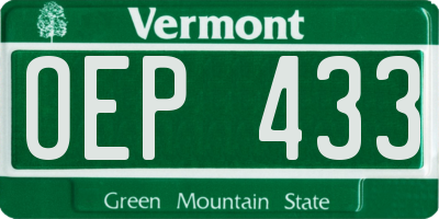 VT license plate OEP433