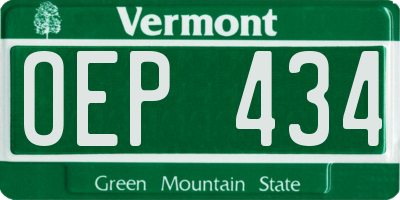 VT license plate OEP434