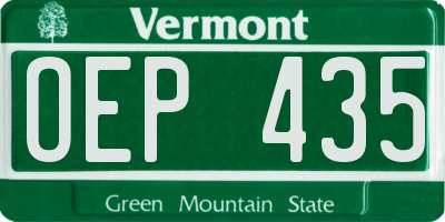 VT license plate OEP435