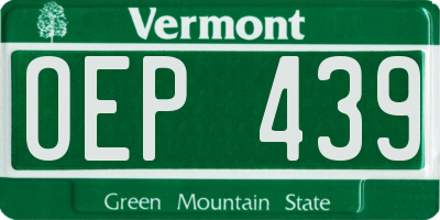 VT license plate OEP439