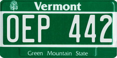 VT license plate OEP442