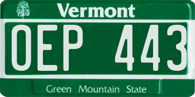 VT license plate OEP443