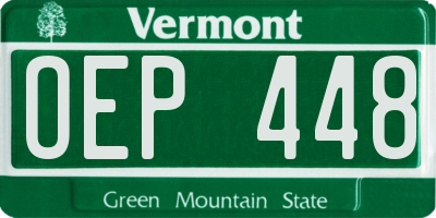 VT license plate OEP448
