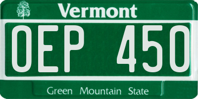 VT license plate OEP450