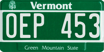 VT license plate OEP453