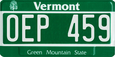 VT license plate OEP459