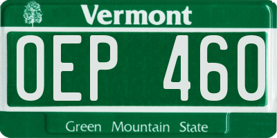 VT license plate OEP460