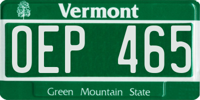 VT license plate OEP465