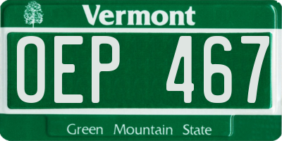 VT license plate OEP467