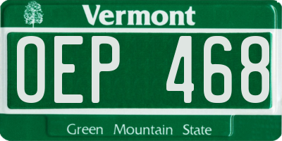 VT license plate OEP468