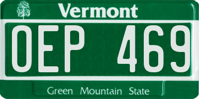 VT license plate OEP469