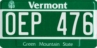 VT license plate OEP476