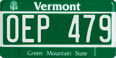 VT license plate OEP479