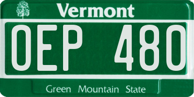 VT license plate OEP480