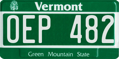 VT license plate OEP482