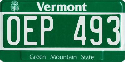 VT license plate OEP493