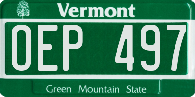 VT license plate OEP497