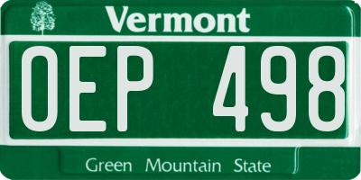 VT license plate OEP498