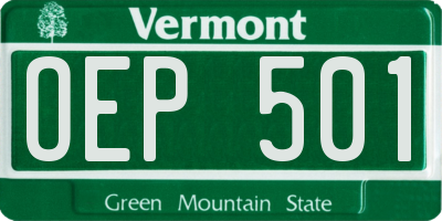VT license plate OEP501