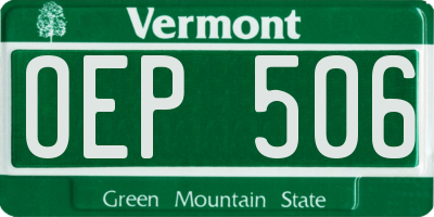 VT license plate OEP506