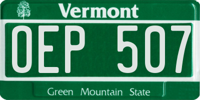 VT license plate OEP507