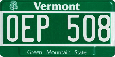 VT license plate OEP508