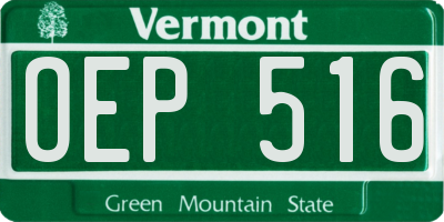 VT license plate OEP516