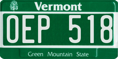 VT license plate OEP518