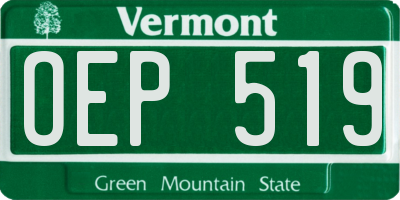 VT license plate OEP519
