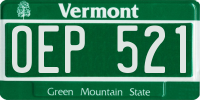 VT license plate OEP521