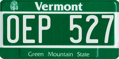 VT license plate OEP527