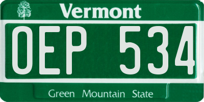 VT license plate OEP534