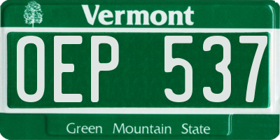 VT license plate OEP537