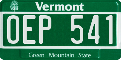 VT license plate OEP541