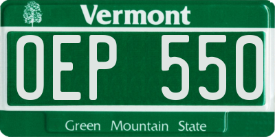 VT license plate OEP550