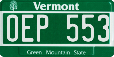 VT license plate OEP553