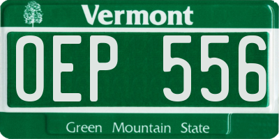 VT license plate OEP556