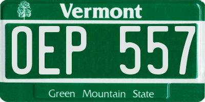 VT license plate OEP557