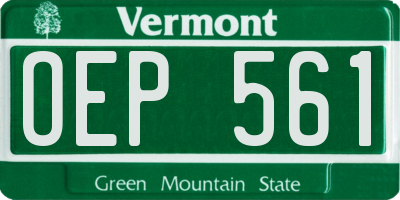 VT license plate OEP561