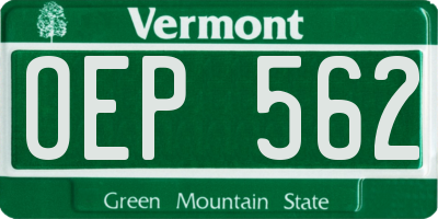 VT license plate OEP562