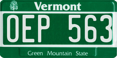 VT license plate OEP563