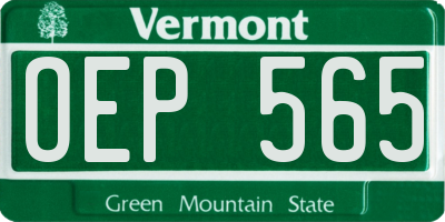 VT license plate OEP565