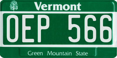 VT license plate OEP566