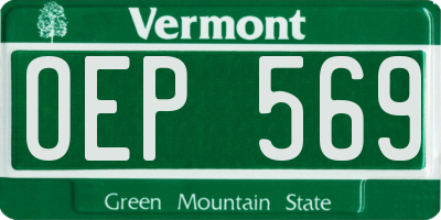 VT license plate OEP569