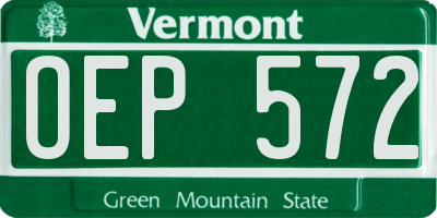 VT license plate OEP572